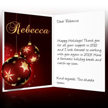 Image of Business Christmas Holidays eCard with Christmas Baubles